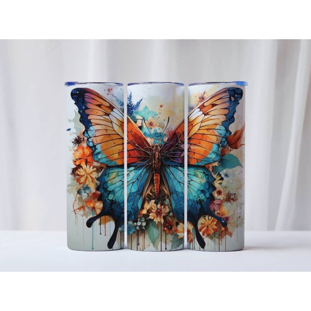 20oz Watercolor Butterfly Tumbler